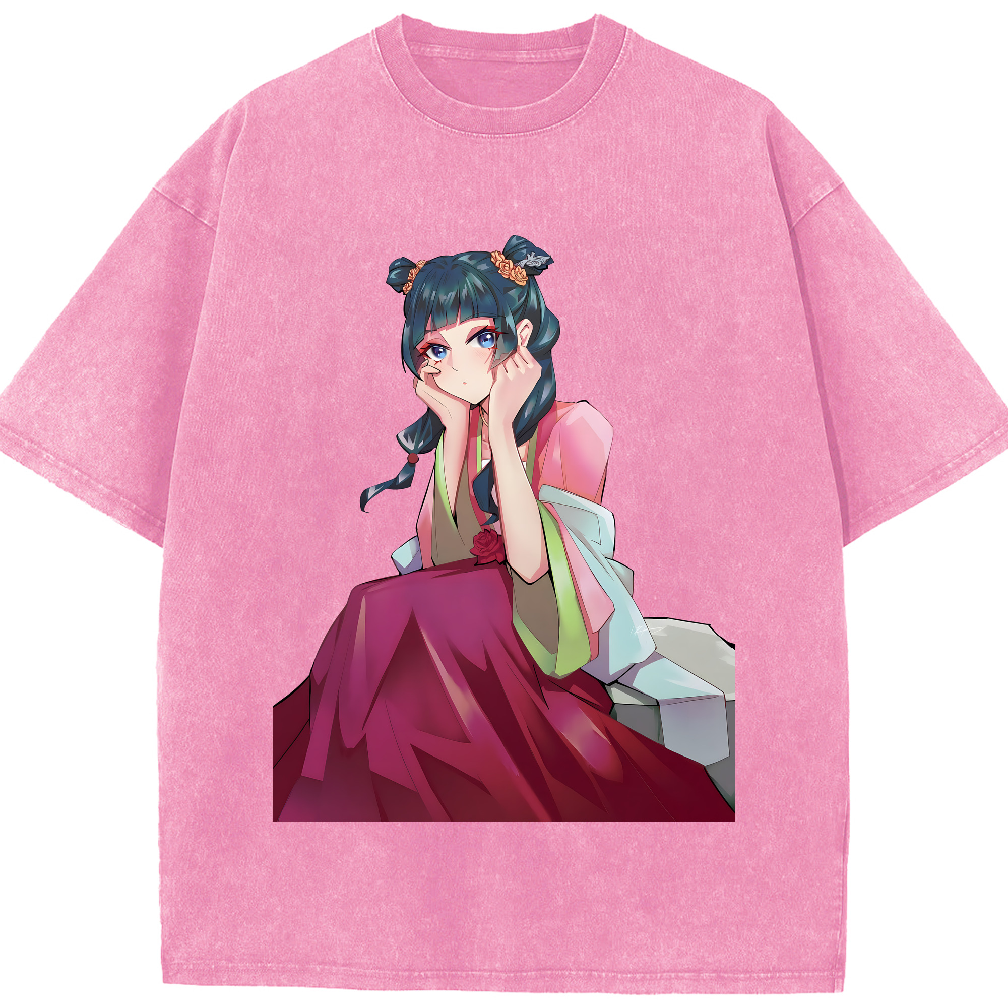 （画像用） 薬屋のひとりごと The Apothecary Diaries 綿100% ヴィンテージ風 半袖Tシャツ（フロントプリント）
